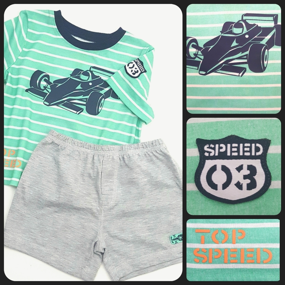 CARTER'S 4pc. Fly Racer Striped Short Set Lot - Picture 3 of 5